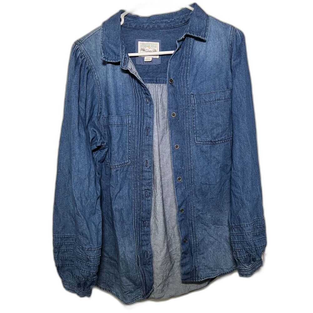 American Eagle Vintage Denim Balloon Sleeve Shirt Women's S